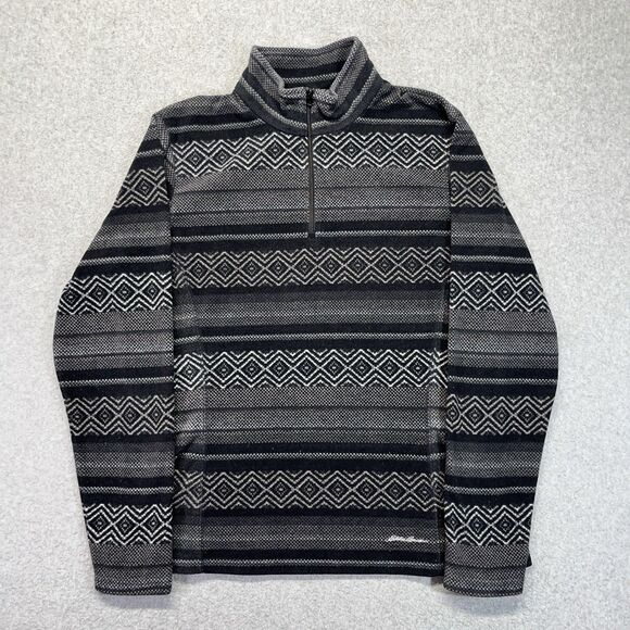Eddie Bauer Women’s Large 1/4 Zip Fleece Pullover Long Sleeve Aztec Pattern AOP - Picture 1 of 10